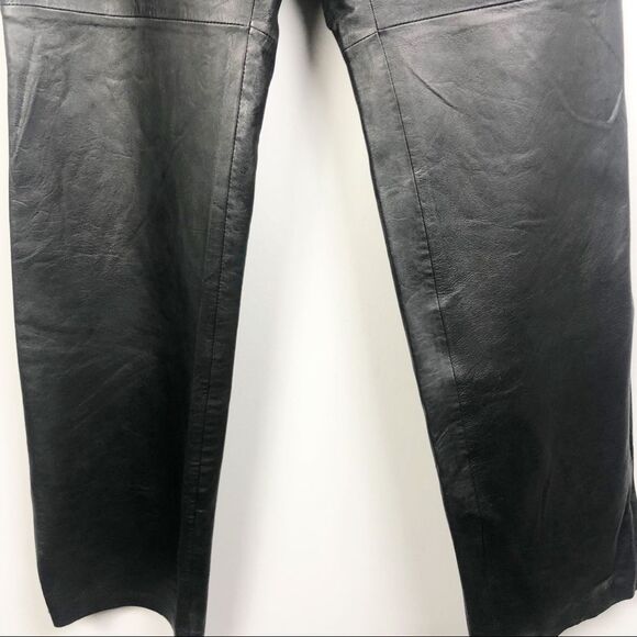 JLC NEW YORK | NEW WITH TAGS Vintage Black Leather Pants Lined Women’s Size 14 - Picture 5 of 9